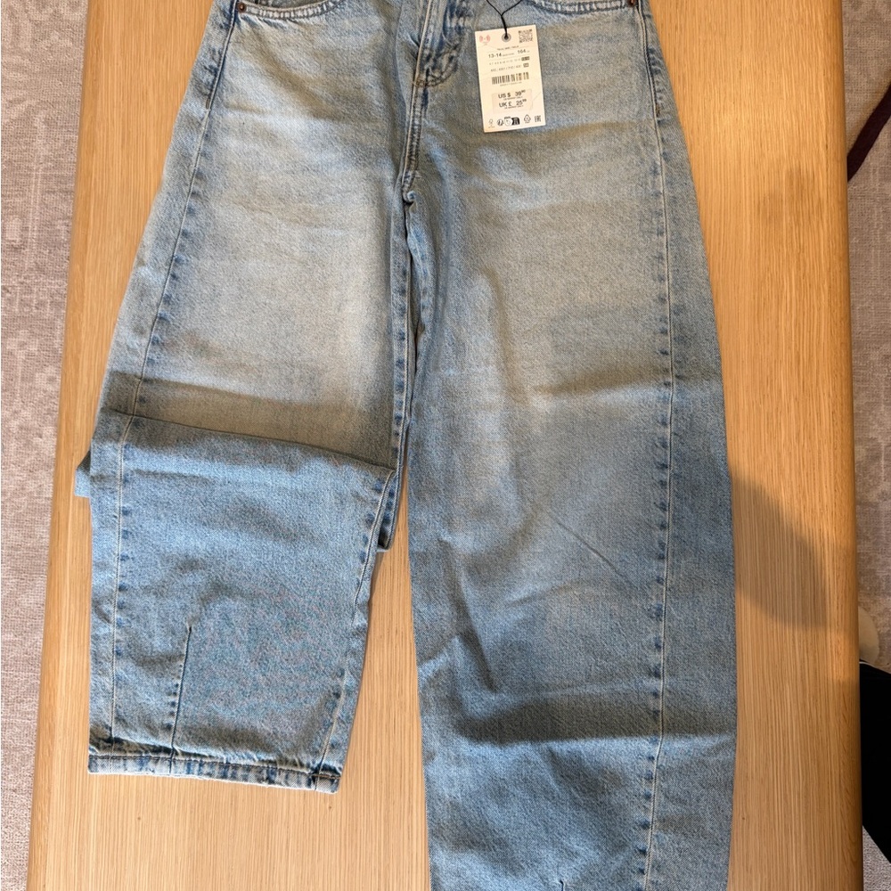 Zara Light Blue Straight-Leg Women's Jeans
